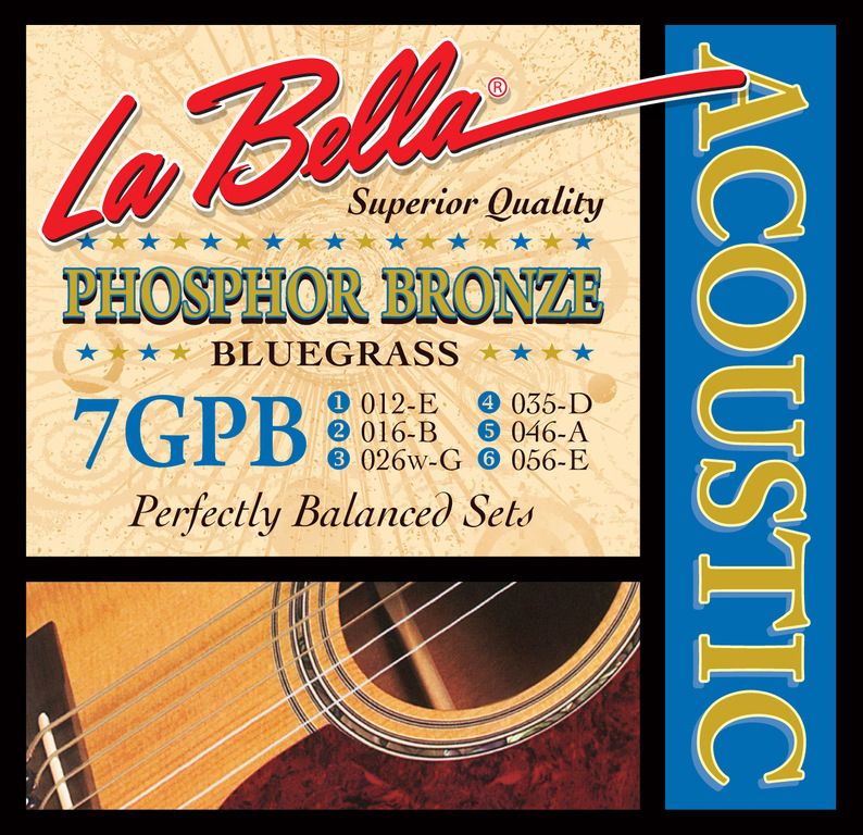 La Bella 7GPB Bluegrass комплект струны для акустической гитары из фосфорной бронзы