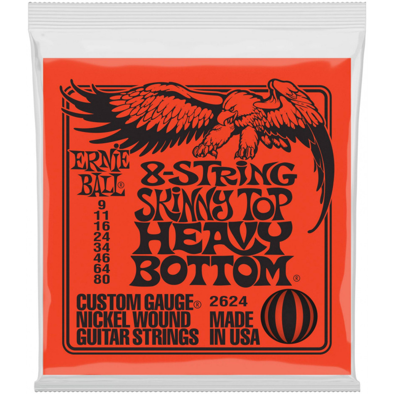 ERNIE BALL 2624 струны для 8-струнной электрогитары (9-80)