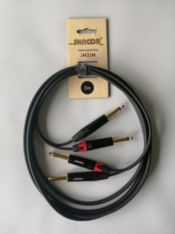 SHNOOR JM2JM-3m сдвоенный компонентный кабель с 2x6,3мм-2х6,3мм моноджеками, проводники 0,226mm, 3м.