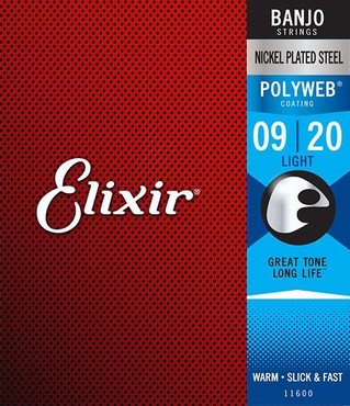 Elixir 11600 POLYWEB комплект струн для банджо, Light, 9-20