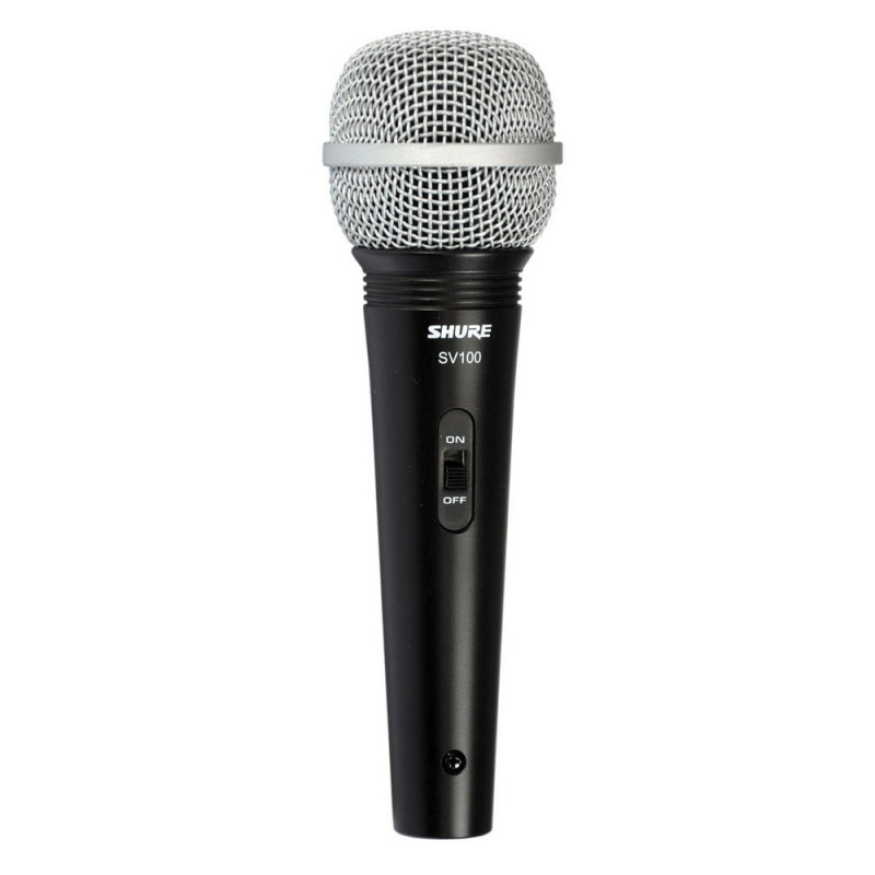SHURE SV100-A динамический кардиоидный вокально-речевой микрофон с выключателем и кабелем XLR-6.3 мм