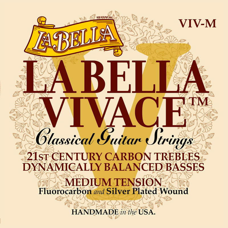 La Bella VIV-M струны для классической гитары, среднее натяжение, карбон