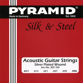 Pyramid 305100 струны для акустической гитары (11-46), Silk & Steel, посеребренная медь