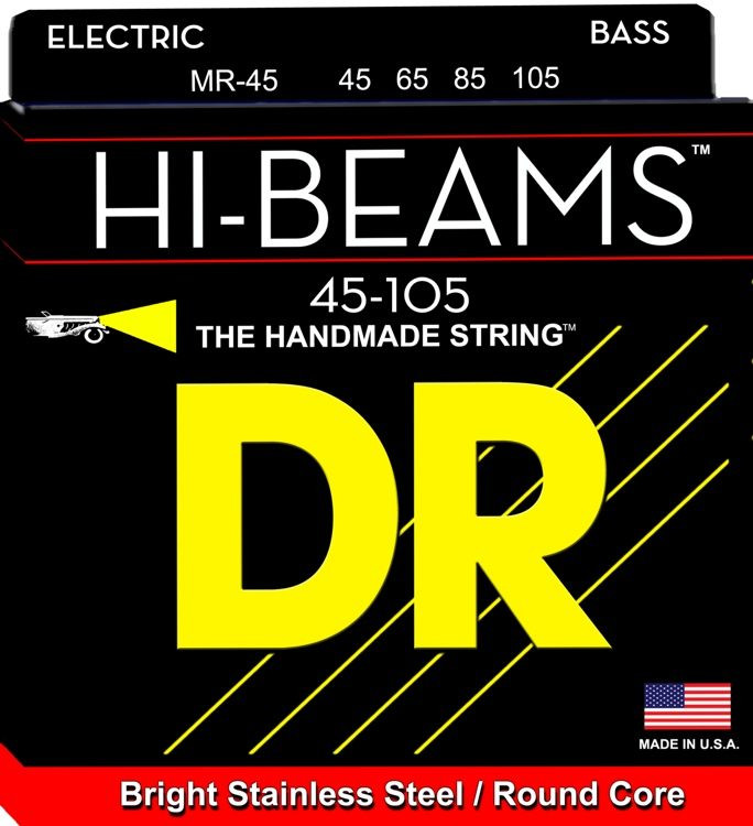 DR MR-45 струны для 4-струнной бас-гитары, нержавеющая сталь, 45 - 105