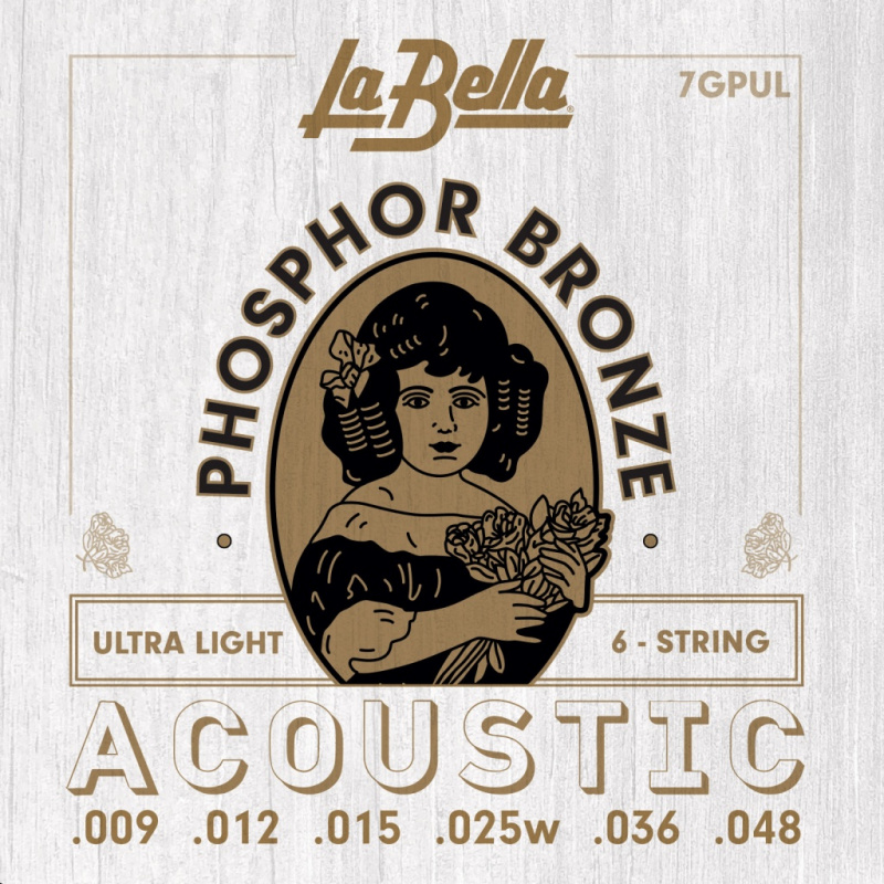 La Bella 7GPUL струны для акустической гитары (9-48), фосфорная бронза
