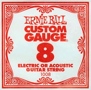 Ernie Ball 1008 струна .008 для электро и акустической гитары