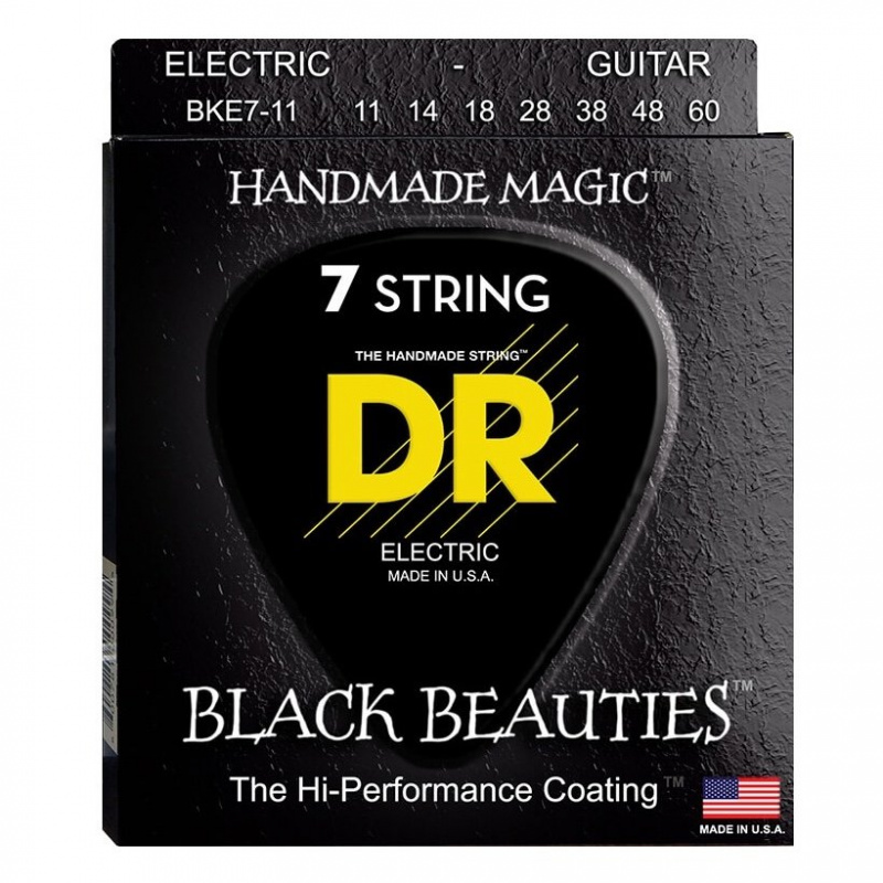 DR BKE7-11 BLACK BEAUTIES™ струны для 7-струнной электрогитары (11-60)