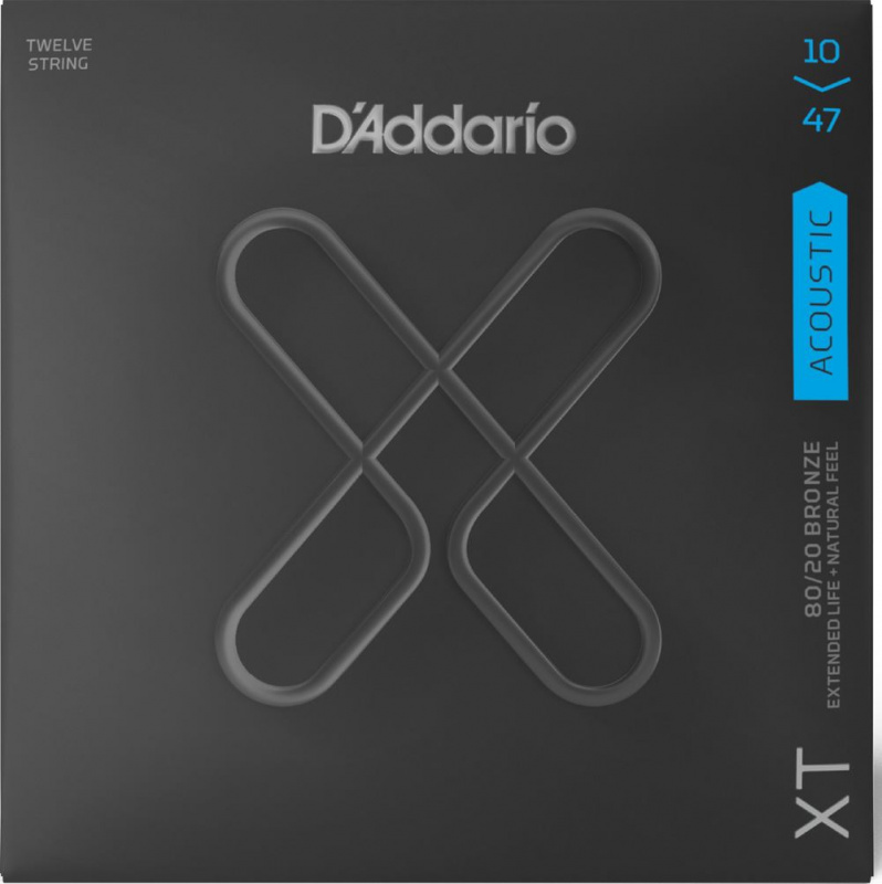 D'Addario XTABR1047-12 струны для 12-струнной акустической гитары (10-47), бронза 80/20, с покрытием