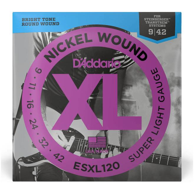 D'Addario ESXL120 Nickel Wound струны для электрогитары 9-42, Steinberger, шарик на 2 концах