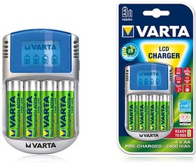 VARTA зарядное устройство VARTA LCD + 4*AA 2600 mAh R2U, 12V, USB адаптер