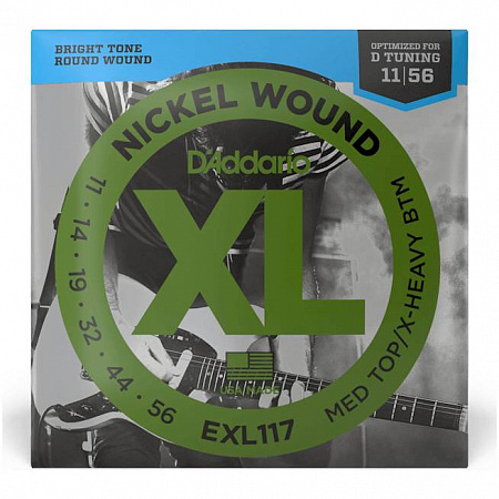 D'Addario EXL117 струны для электрогитары 11-56 D'Addario EXL117 струны для электрогитары 11-56
