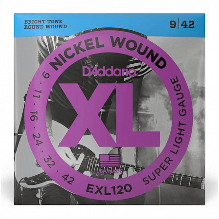 D'Addario EXL120 струны для электрогитары (9-42)