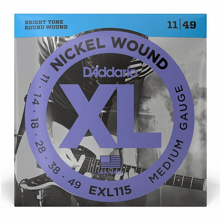 D'Addario EXL115 струны для электрогитары 11-49 D'Addario EXL115 струны для электрогитары 11-49