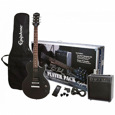 EPIPHONE Les Paul Player Pack Ebony комплект начинающего гитариста EPIPHONE Les Paul Player Pack Ebony комплект начинающего гитариста