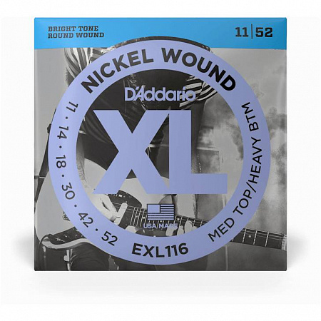 D'Addario EXL116 струны для электрогитары 11-52